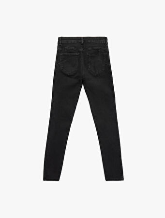 Yüksek Bel Fermuar Cep Detaylı Toparlayıcı Skinny Jean Pantolon -  Push Up Skinny Jeans