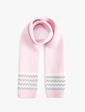 Simli Uzun Desenli Atkı