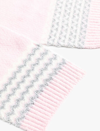 Simli Uzun Desenli Atkı