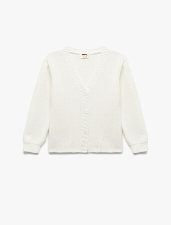 V Yaka Uzun Kollu Basic Triko Hırka