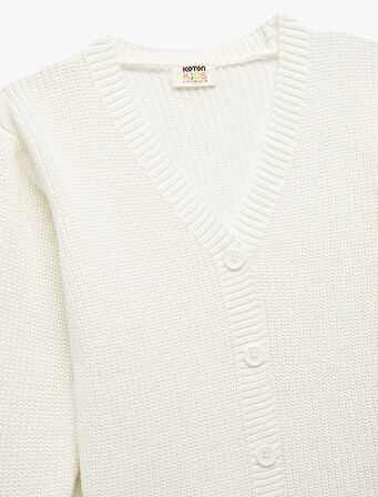 V Yaka Uzun Kollu Basic Triko Hırka