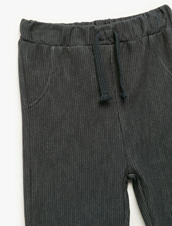 Beli Bağcıklı Pamuklu Pantolon