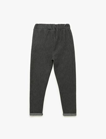 Beli Bağcıklı Pamuklu Pantolon