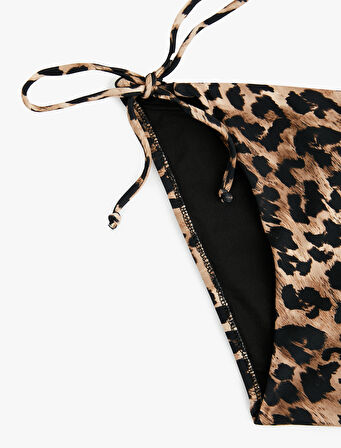 Yanları İpli Leopar Desenli Bikini Altı