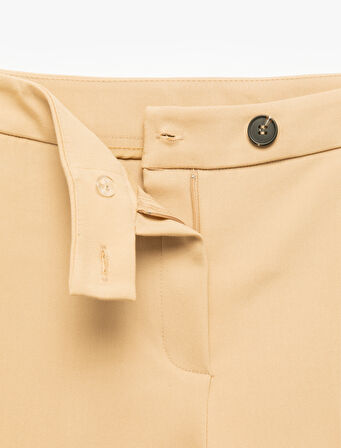 Standart Bel Cepli Kısa Geniş Paça Palazzo Pantolon