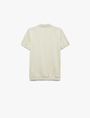 Çıtçıt Düğme Detaylı Polo Yaka Kısa Kollu Pamuklu Tişört