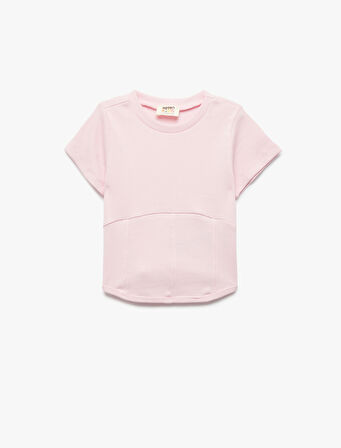 Pamuklu Bisiklet Yaka Kısa Kollu Basic Tişört