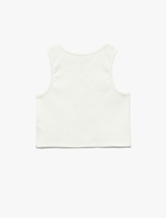 Pamuklu Bisiklet Yaka Dar Kesim Kedi Baskılı Kolsuz Atlet