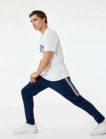 Scuba Kumaş Cep Detaylı Biyeli Beli Bağcıklı Spor Eşofman Altı