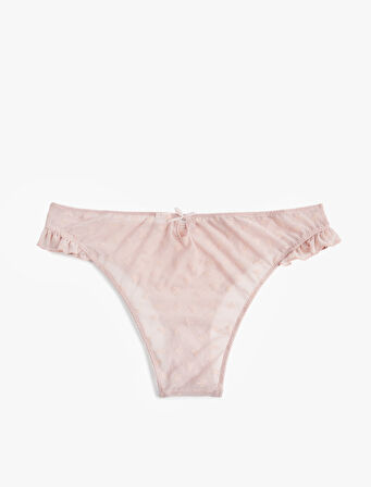 Fırfır Detaylı Rahat Kalıp Dantelli Brief Külot