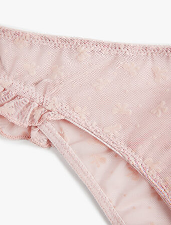 Fırfır Detaylı Rahat Kalıp Dantelli Brief Külot