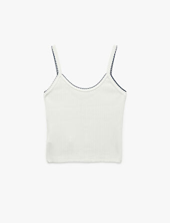 Koton X Melis Ağazat - Düğmeli Fiyonk Detaylı İnce Askılı Triko Atlet