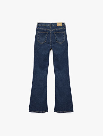 Yüksek Bel Dar Kesim İspanyol Paça Jean Pantolon - Flare Jeans