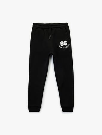 Baskılı Beli Bağcıklı Cep Detaylı Jogger Eşofman Altı