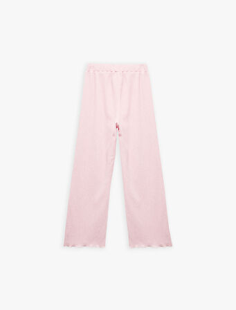 Viskon Karışımlı Beli Lastikli Geniş Paça Pantolon