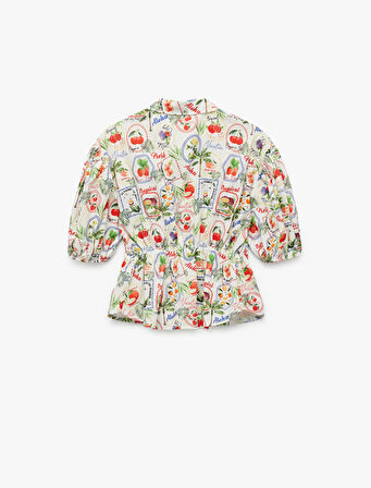 Pamuklu Kısa Kollu Klasik Yaka Desenli Gömlek