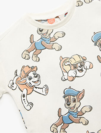 Paw Patrol Baskılı Lisanslı Kısa Kollu Bisiklet Yaka Pamuklu Tişört