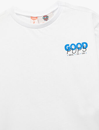 Paw Patrol Baskılı Kısa Kollu Bisiklet Yaka Lisanslı Pamuklu Tişört