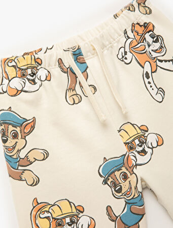 Lisanslı  Beli Lastikli Paw Patrol Baskılı Pamuklu Şort