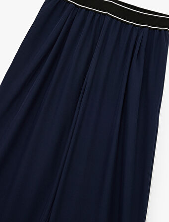 Yüksek Bel Şerit Detaylı Lastikli Spor Eşofman Altı