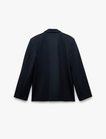 Düğmeli Cepli Uzun Kollu Kruvaze Blazer Ceket