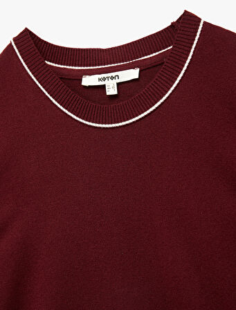 Kısa Kollu Bisiklet Yaka Triko Kazak