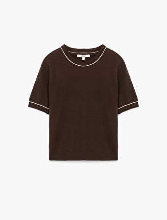 Kısa Kollu Bisiklet Yaka Triko Kazak