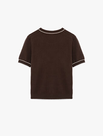 Kısa Kollu Bisiklet Yaka Triko Kazak