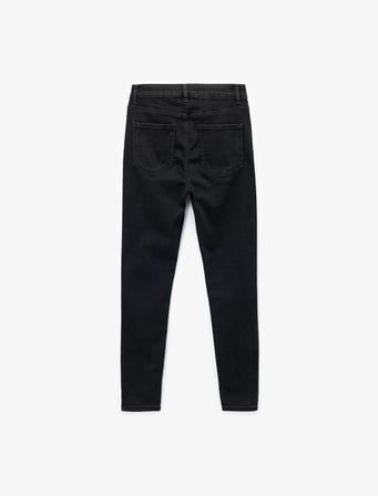 Yüksek Bel Dar Paça Denim Pantolon - Skinny Jeans
