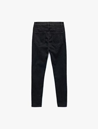 Yüksek Bel Dar Paça Denim Pantolon - Skinny Jeans