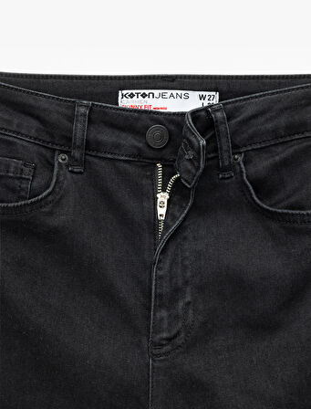 Yüksek Bel Dar Paça Denim Pantolon - Skinny Jeans