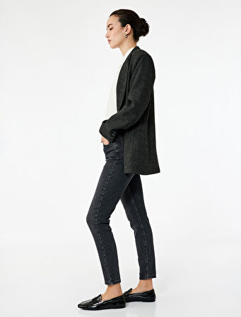 Yüksek Bel Dar Kesim Jean Pantolon - Skinny Push Up Fit Jean