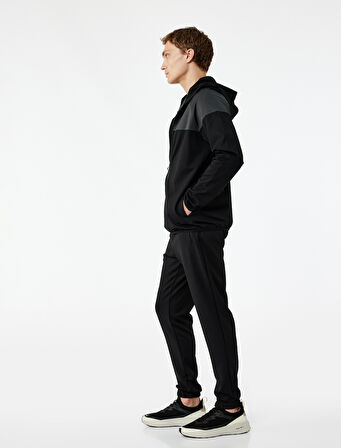 Fermuarlı Cepli Straight Fit Beli Bağcıklı Jogger Spor Eşofman Altı