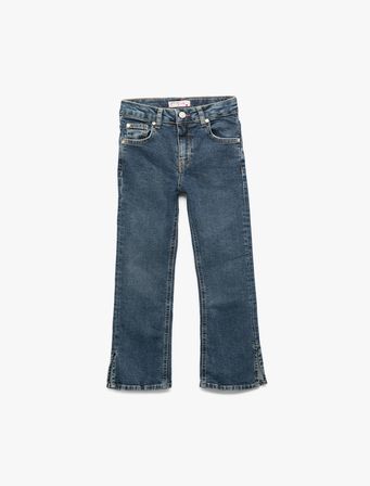 Pamuklu İspanyol Paça Slim Fit Denim Pantolon