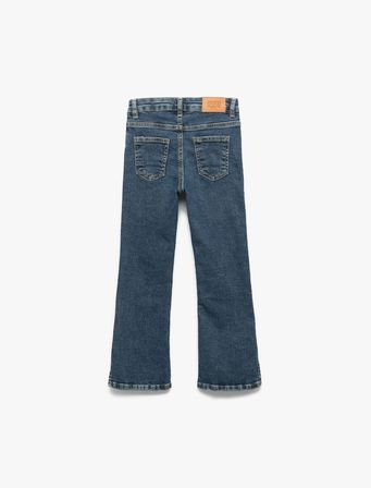 Pamuklu İspanyol Paça Slim Fit Denim Pantolon