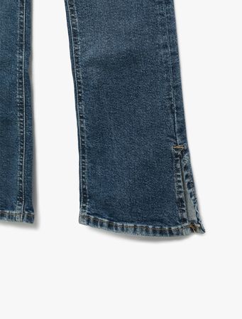 Pamuklu İspanyol Paça Slim Fit Denim Pantolon