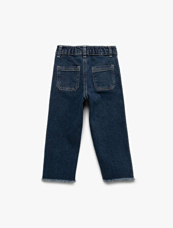 Pamuklu Geniş Paça Denim Pantolon