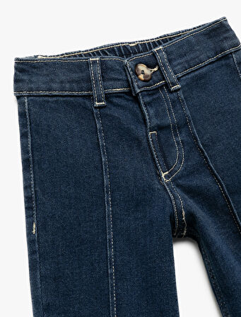 Pamuklu Geniş Paça Denim Pantolon