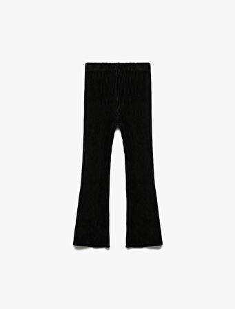 Beli Lastikli İspanyol Paça Kadife Tayt