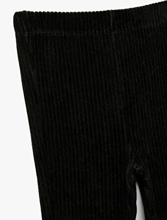 Beli Lastikli İspanyol Paça Kadife Tayt