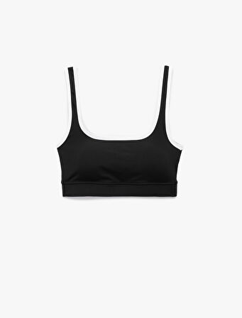 Kare Yaka Slim Fit Askılı Sporcu Sütyeni