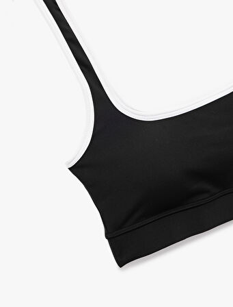 Kare Yaka Slim Fit Askılı Sporcu Sütyeni