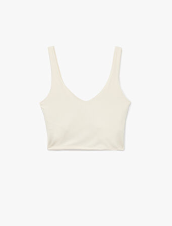 V Yaka Slim Fit Kaplı Sporcu Sütyeni
