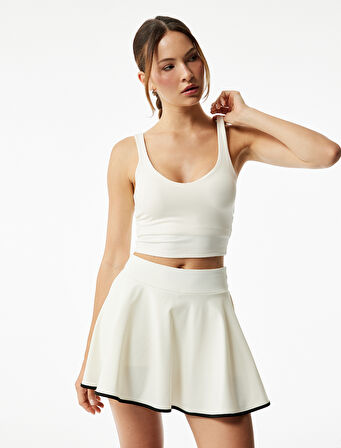 V Yaka Slim Fit Kaplı Sporcu Sütyeni