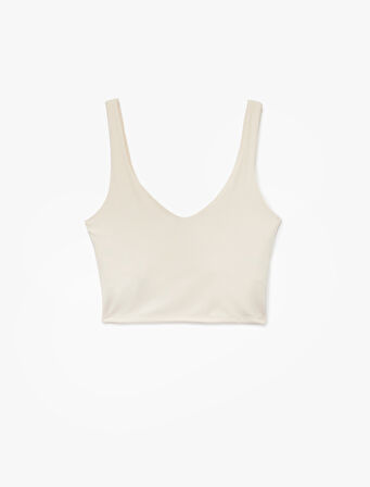 V Yaka Slim Fit Kaplı Sporcu Sütyeni