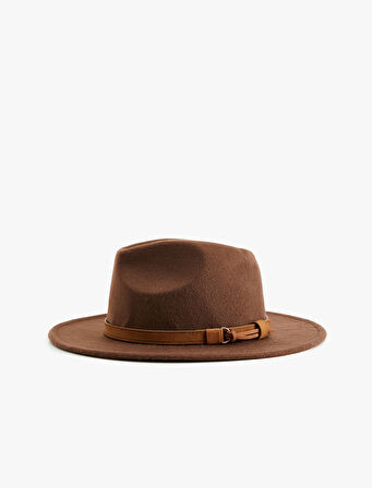 Kemer Detaylı Fötr Şapka