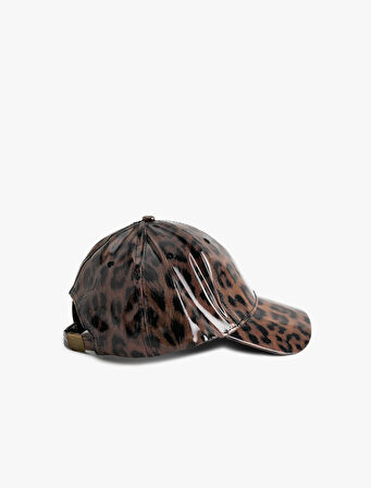 Leopar Desenli Kep Şapka
