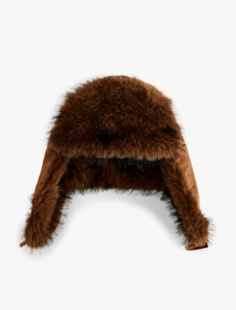 Süet Görünümlü Suni Kürk Ushanka