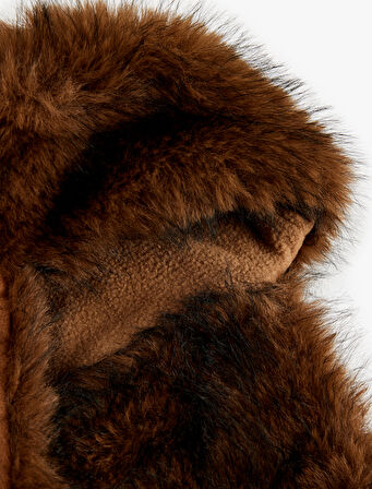 Süet Görünümlü Suni Kürk Ushanka