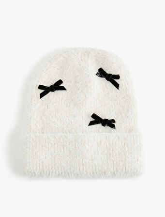 Katlı Yumuşak Dokulu Fiyonk Detaylı Örgü Bere